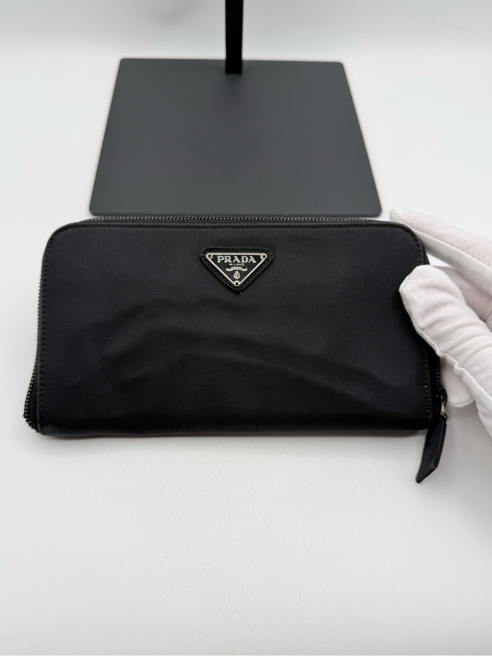 Prada Large Nylon Zip Around Wallet